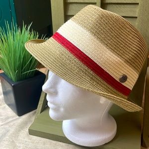 Ben Sherman, Men’s Hat, Size:L/XL, Color: beige, off white, red.